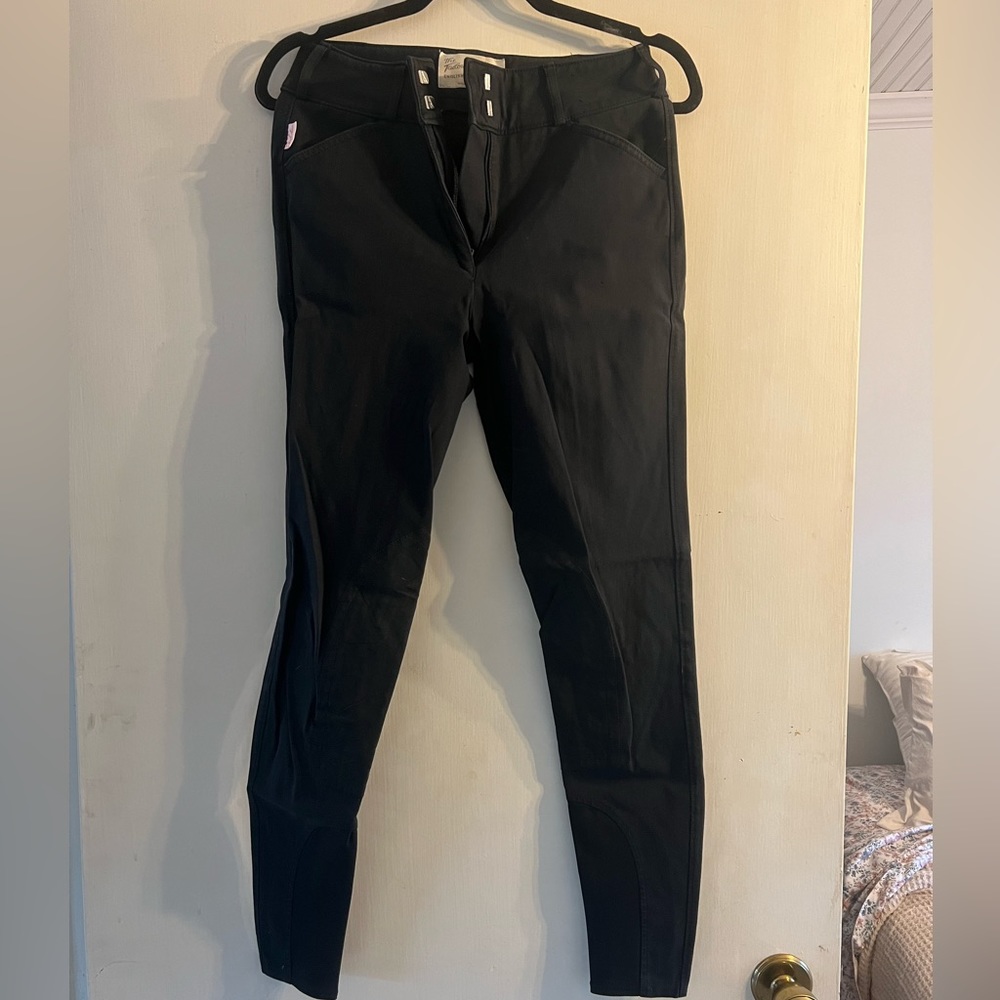 Black Tailored Sportsman Breeches - sock bottom- size 28